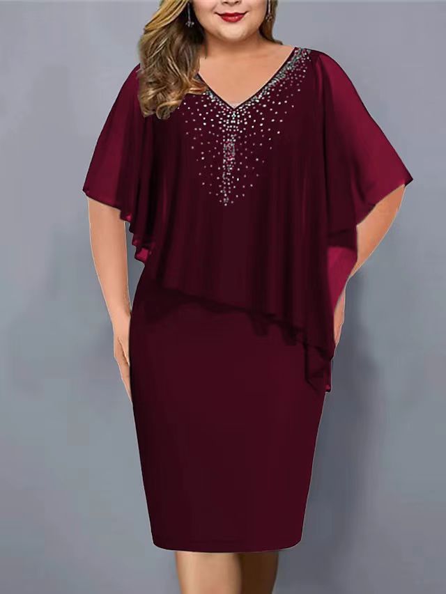 Women's Summer Solid Color Half Sleeve Large Casual Dress