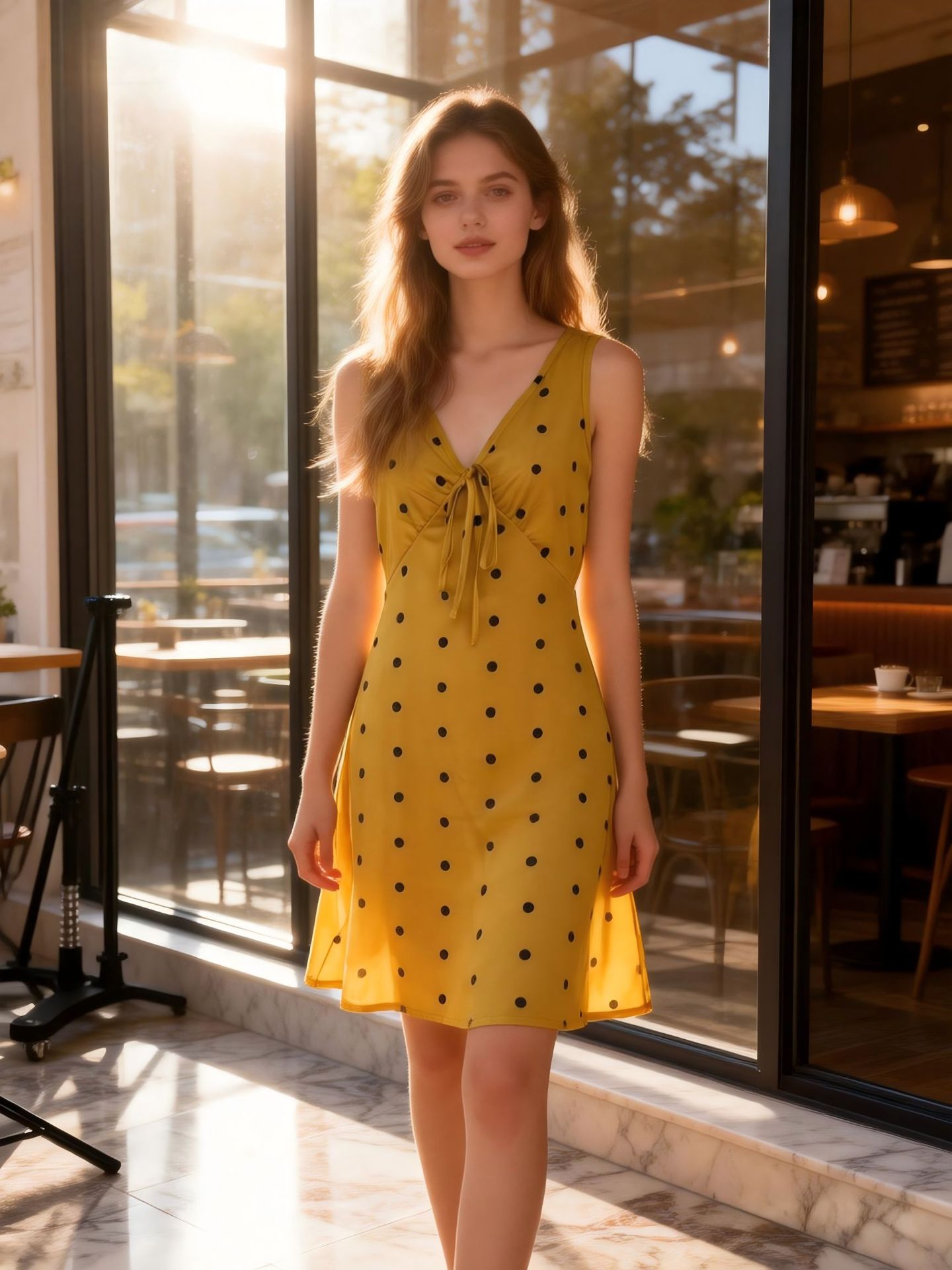 Durable Women's Summer Sleeveless Polka Dot Dress