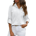 Women's Button Shirt Loose Solid Color Casual Blouse