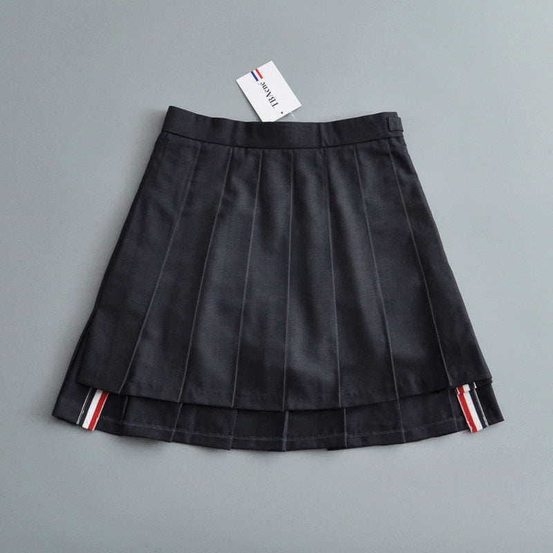 Women's Summer Fashion Hot Preppy Style Front Back Long High Waist Skirt