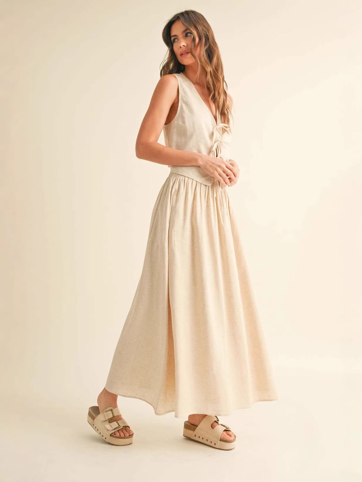 Women's Summer Strap Temperament Leisure Two-piece Set Skirt