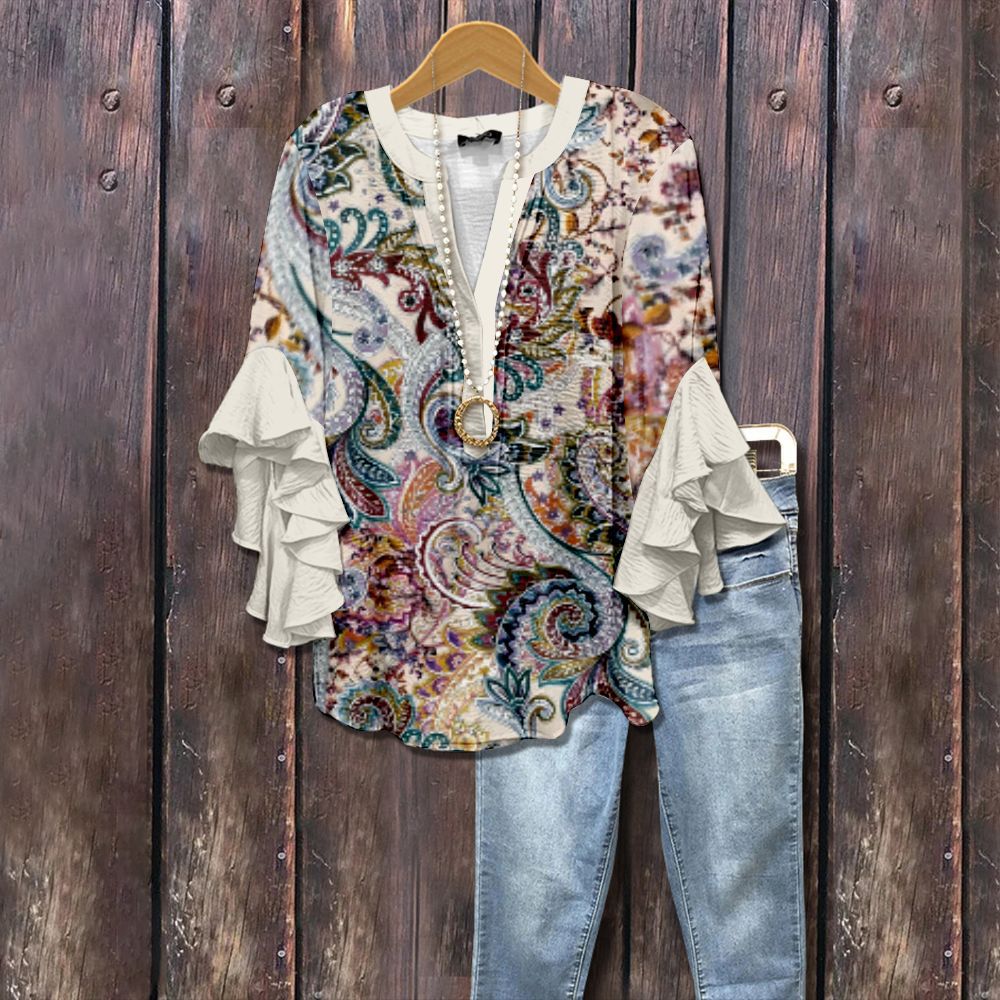 Women's Element Printing Digital Casual Trend Lotus Women's T-shirt