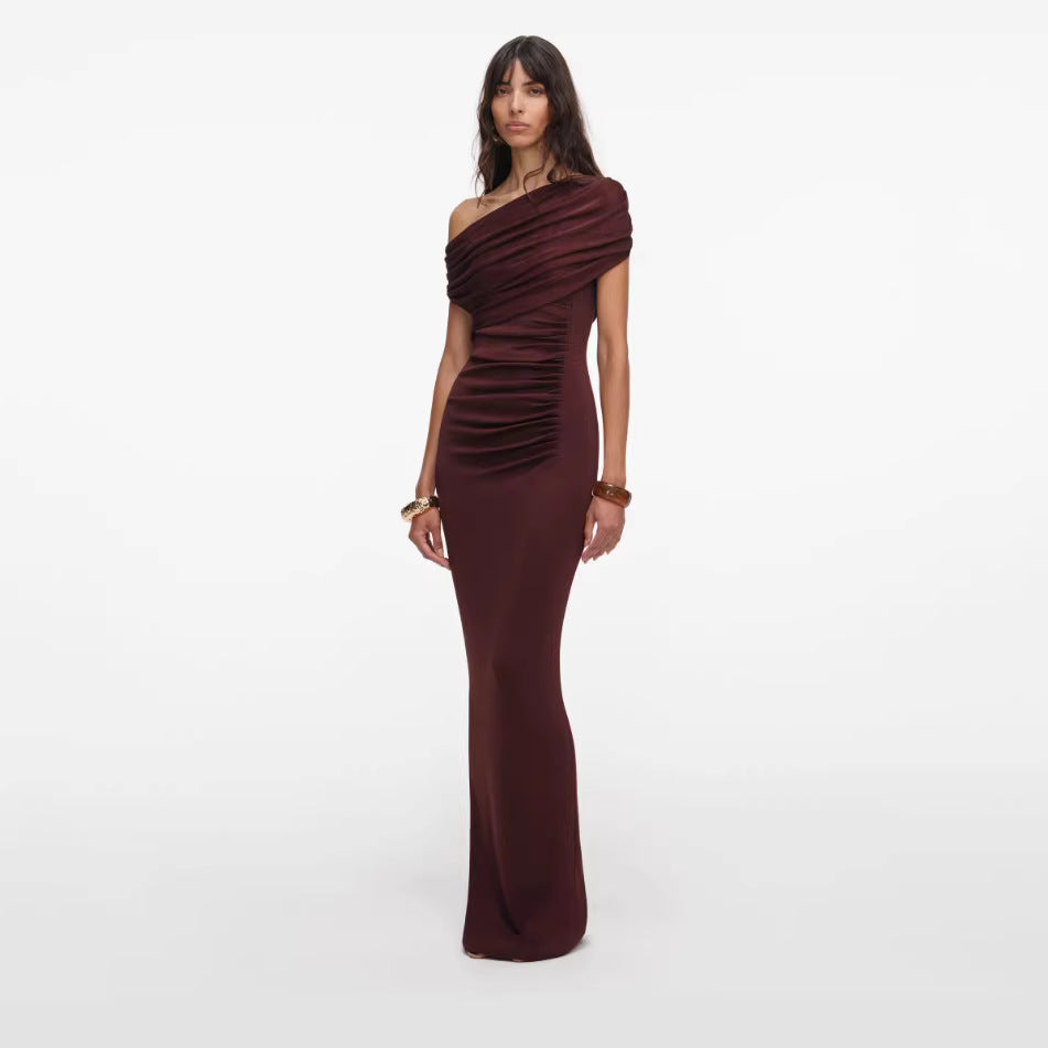 Summer Fashion Mature Elegant Skinny Sheath Irregular Dress