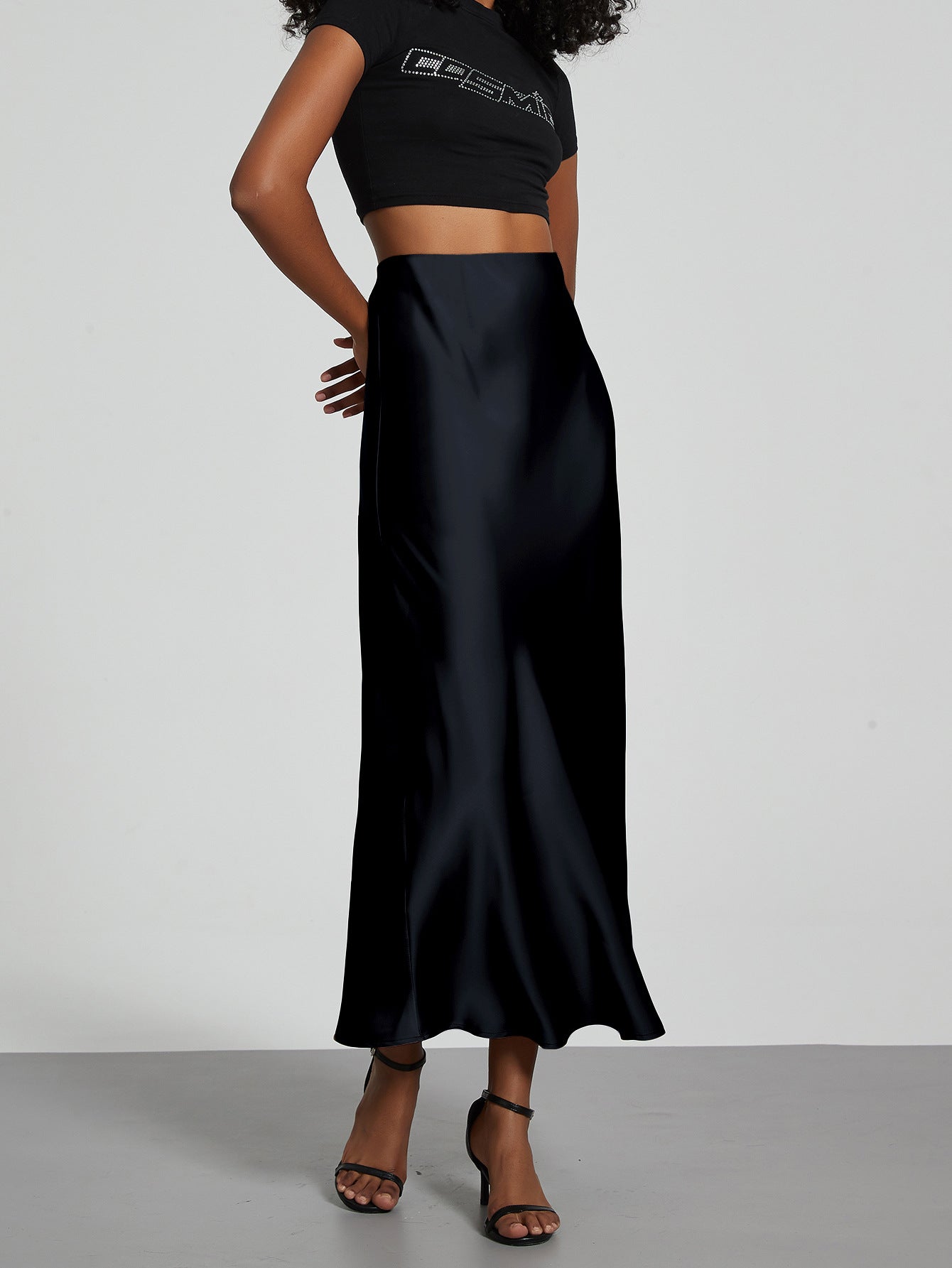 Classic Durable Slouchy Women's Elegant Satin Skirt