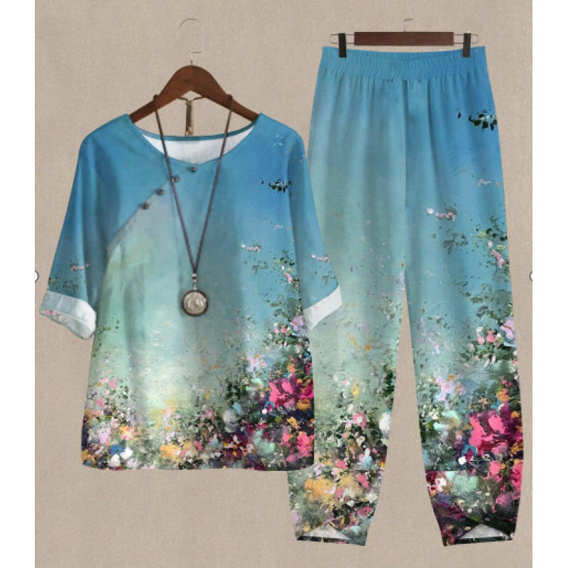 Women's Round Neck Half Sleeve Shirt Digital Women's T-shirt