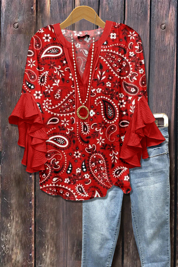 Women's Creative Floral Element Printing Digital Casual Trend Lotus Clothing
