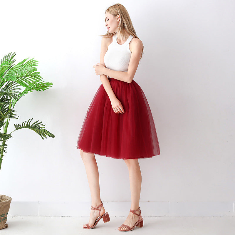 Women's High Waist Mesh Pettiskirt Adult Skirts