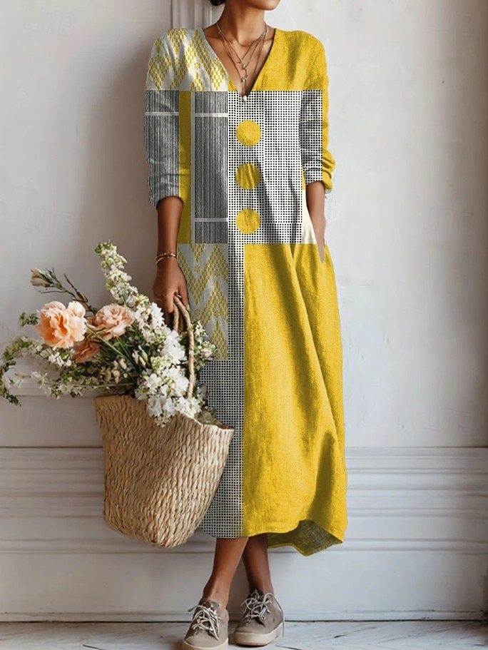 Women's Loose Fashion Long Sleeve Printed Jumpsuits