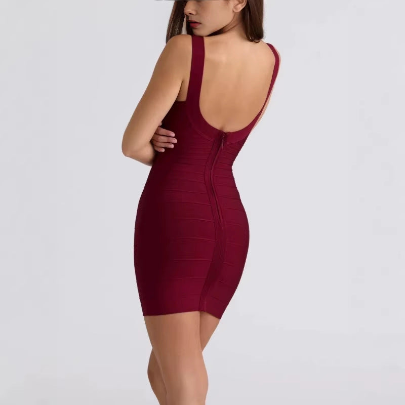 Sexy Pure Desire Sleeveless Backless Package Hip With Dress