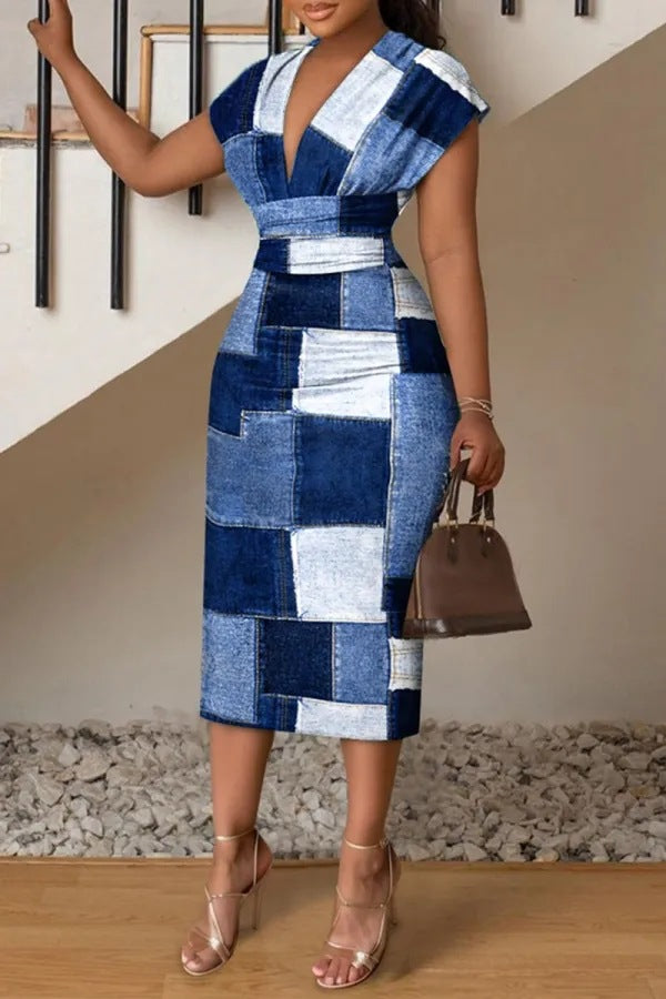 Durable Glamorous Women's Simple Hip Printed Dress