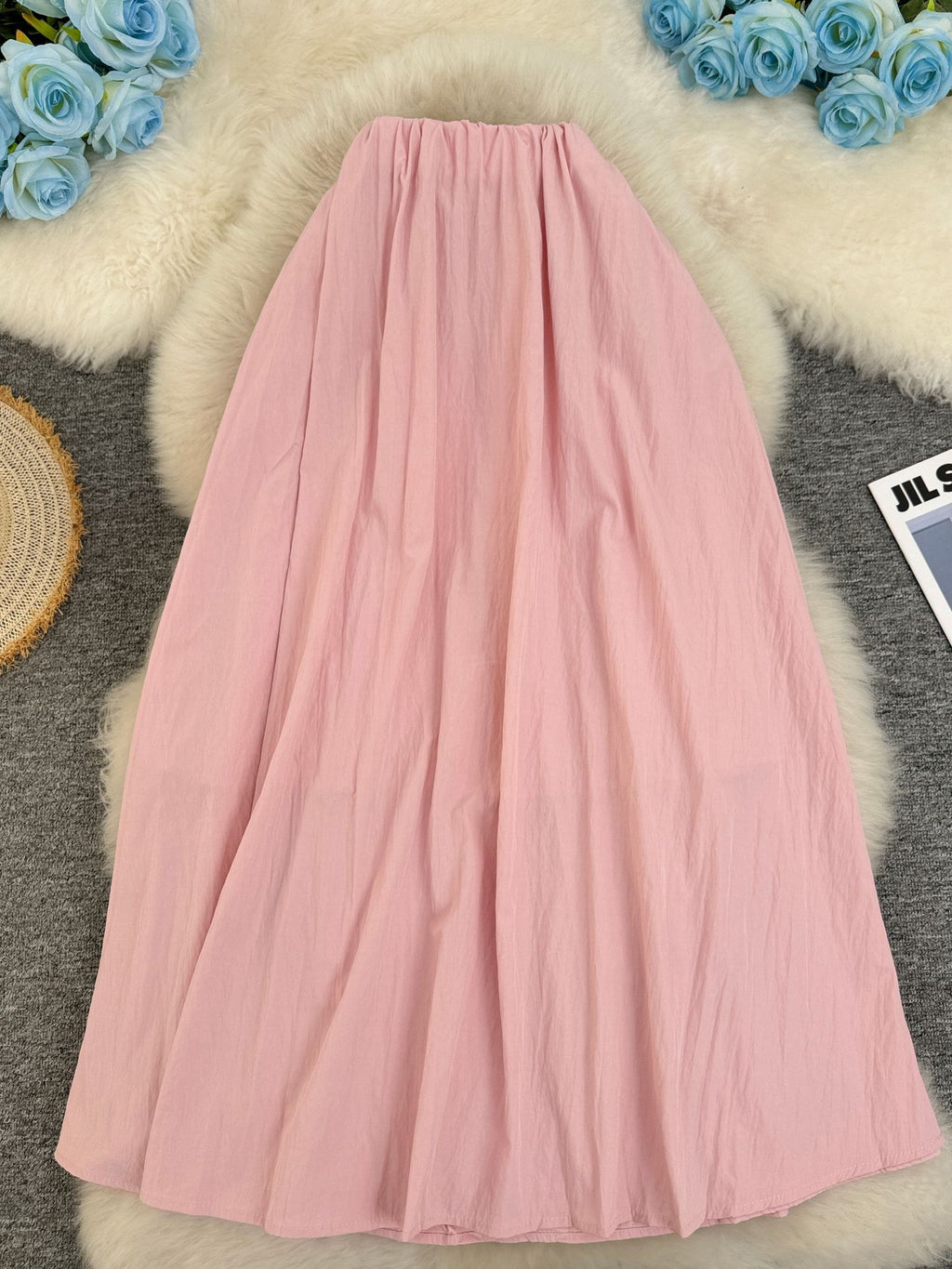 Sense Big Hem Gentle High Waist Slimming A- Line Midi Skirts