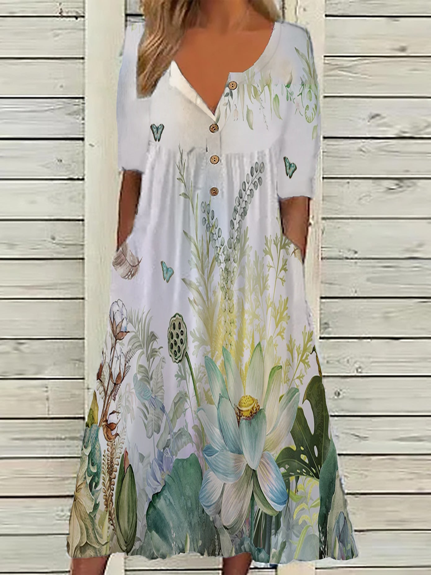 Popular Women's Printed Pocket Clinch Long Cardigans