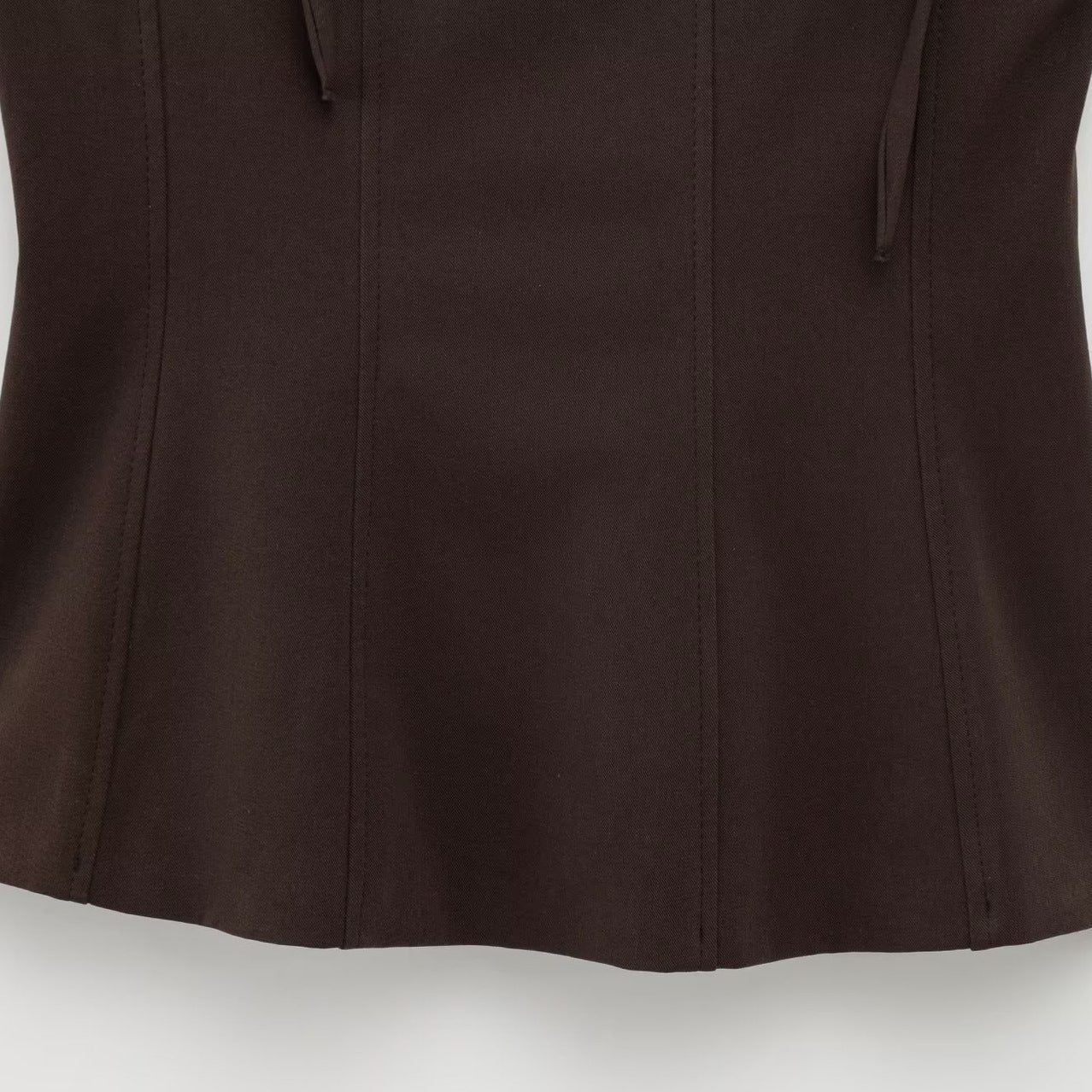 Women's Fashion Casual Decorative Coffee Color Bow Straight Collar Stretch Women's T-shirt