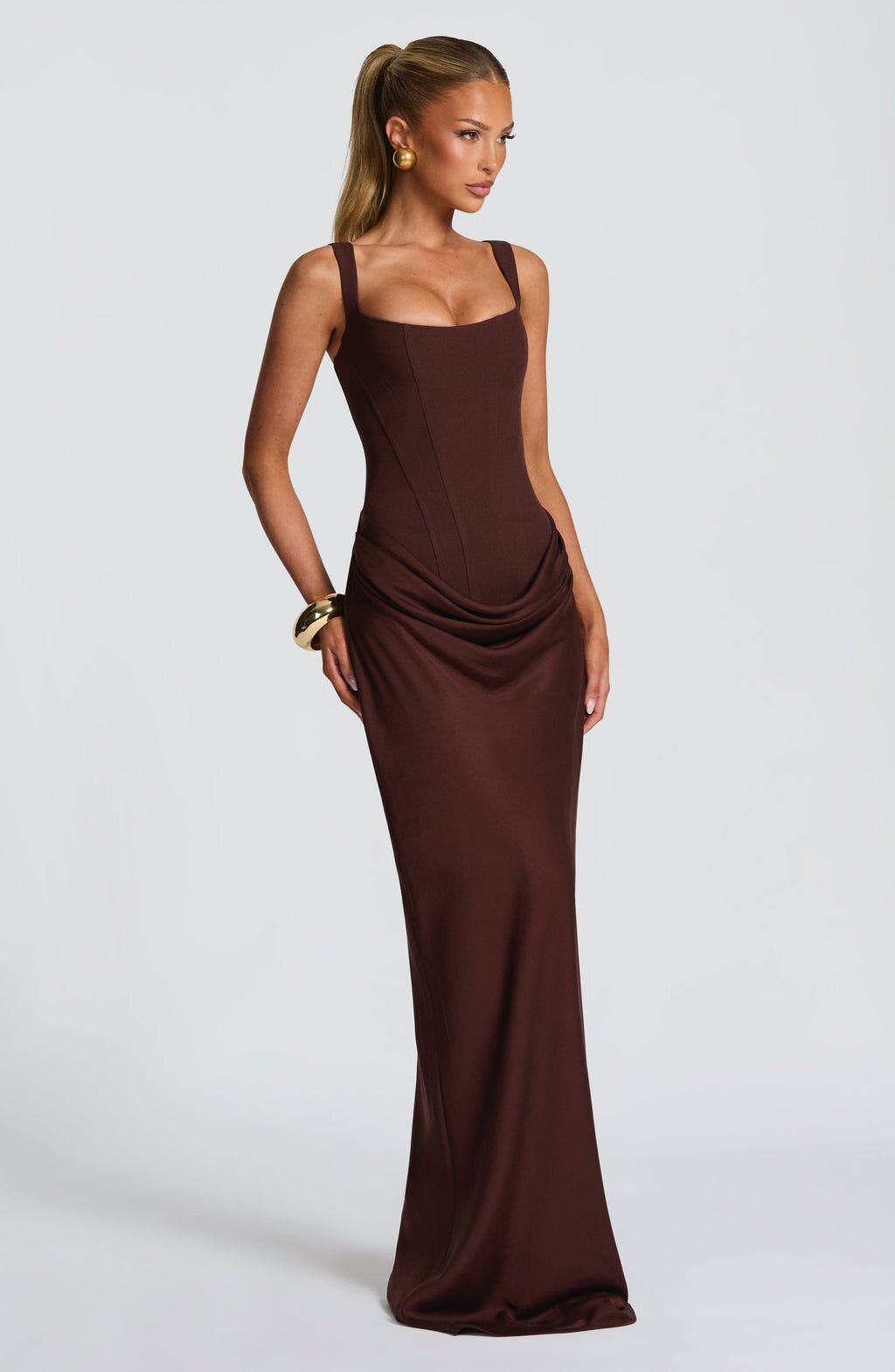 Color Sexy Fashion Sleeveless Pleated Square Collar Dress