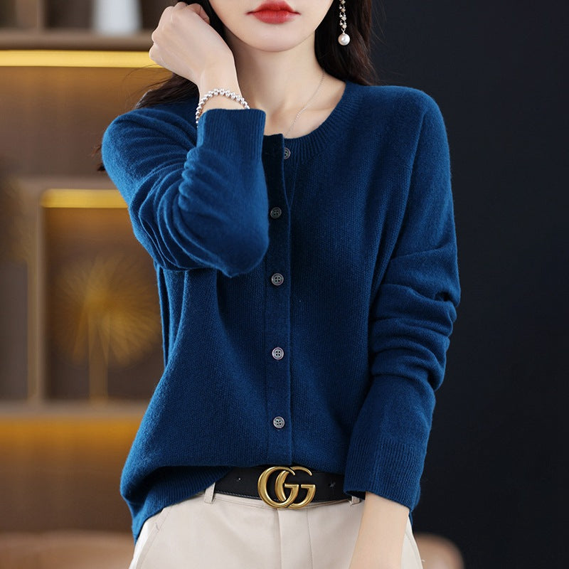 Women's Neck Knitted For Autumn Loose Long Sleeve Bottoming Women's Sweater