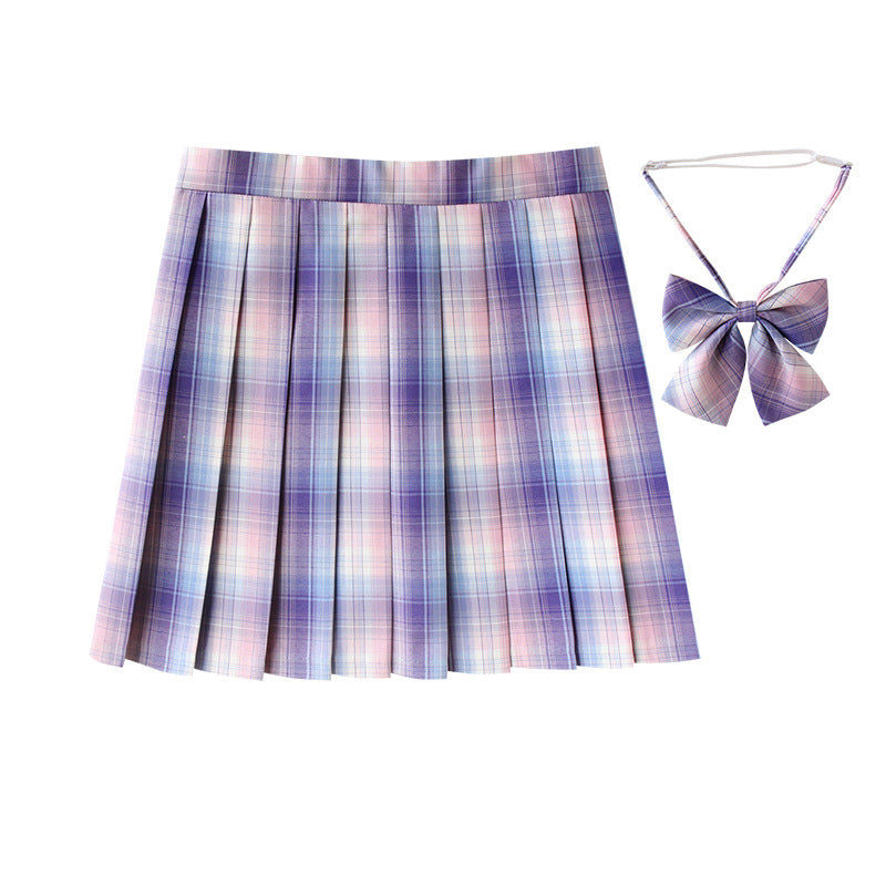 Women's Plaid Pleated Half-length High Waist Plus Size