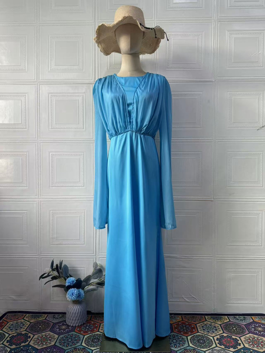 Women's Elegant Graceful Long Sleeve Soft Light Dress