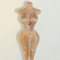 Party Pendant Tassel Suspender Halter Deep V Dress