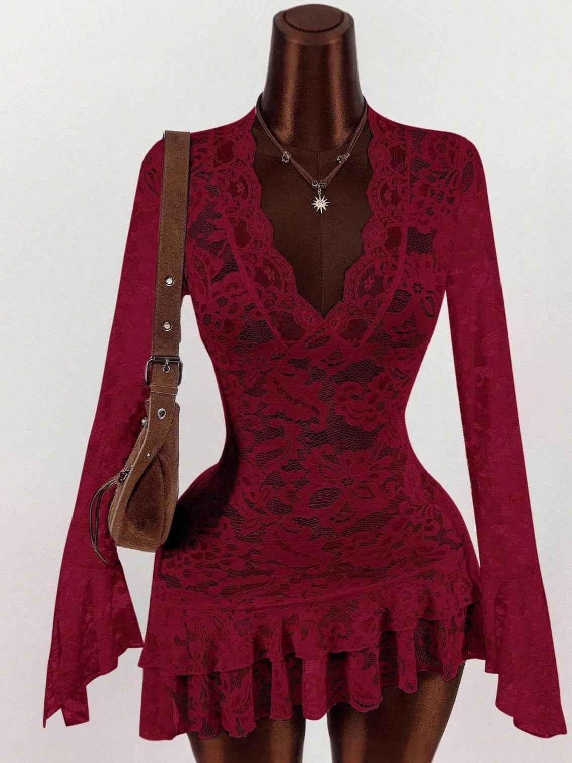 Women's Retro Hot Lace Waist Slimming Vacation Dress