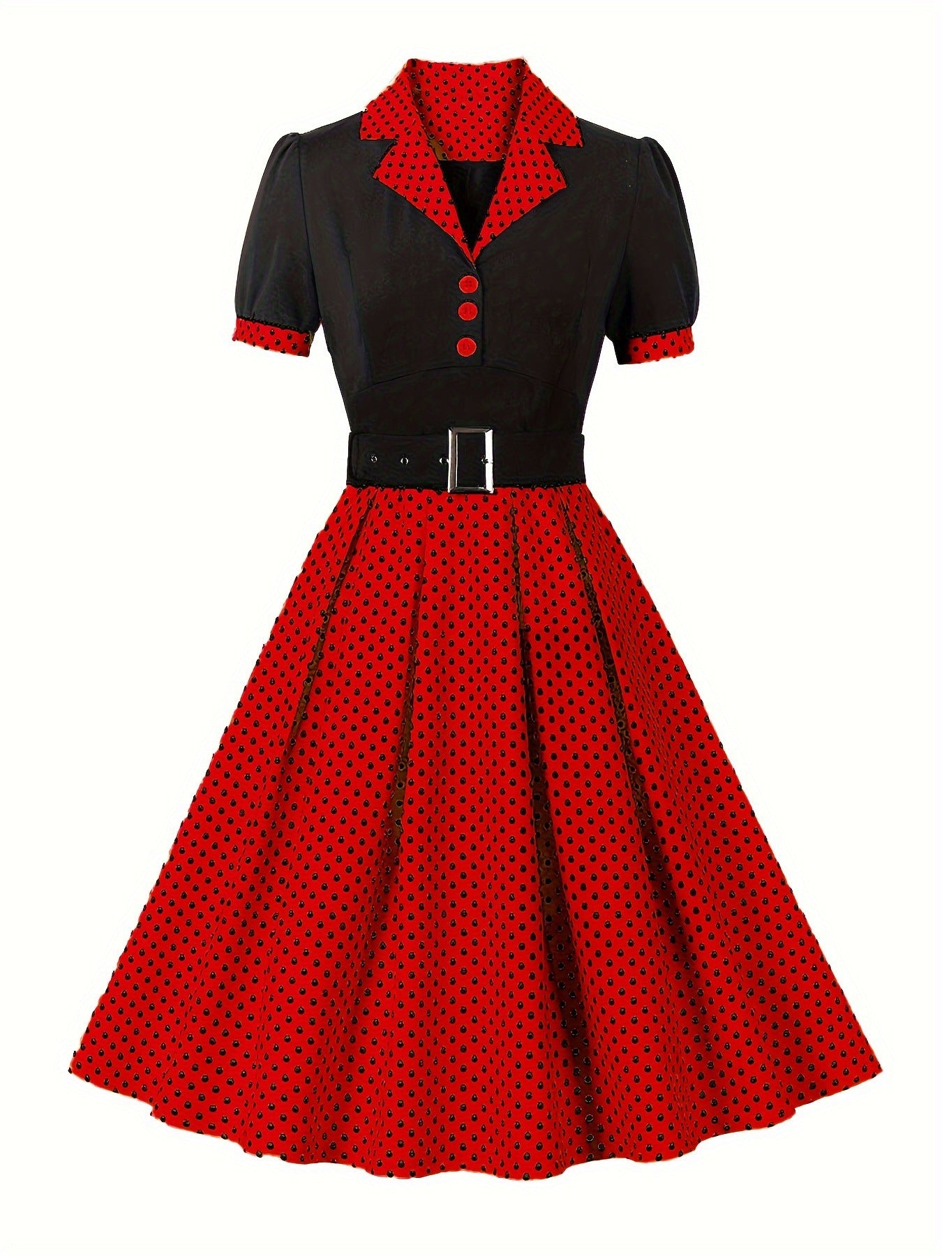 Women's Commuter Artistic Retro Dots Sleeve Lapel With Shorts