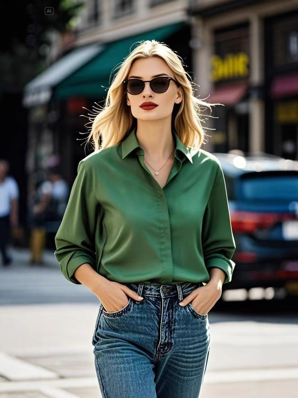 Women's Simple Wear Shirt Long Sleeve Temperament Work Clothes Blouse