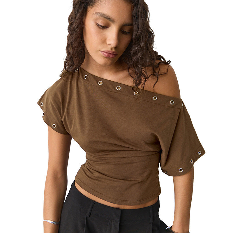 Cool Versatile Women's Solid Color Commute Women's T-shirt