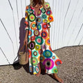 Beautiful Women's Pleated Print Temperament Commute Dress