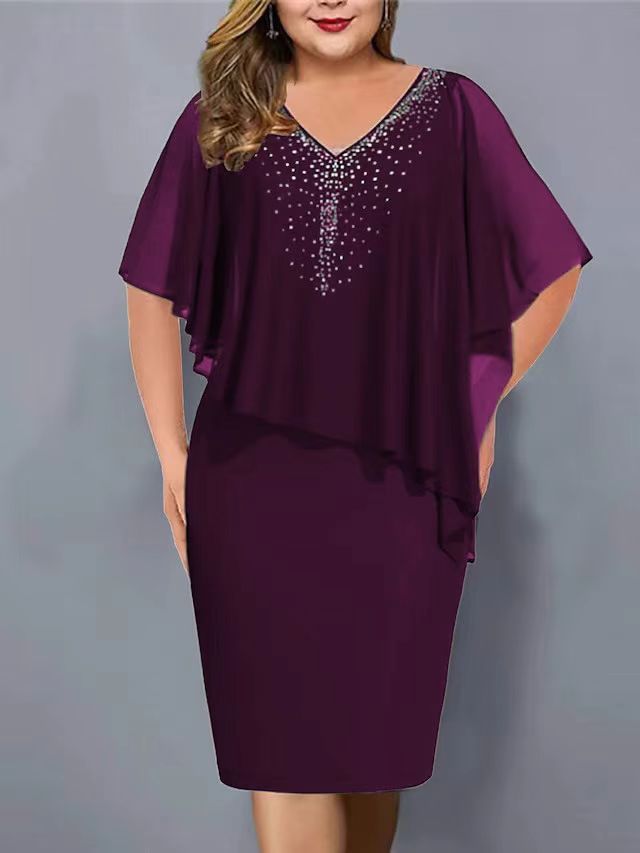 Women's Summer Solid Color Half Sleeve Large Casual Dress