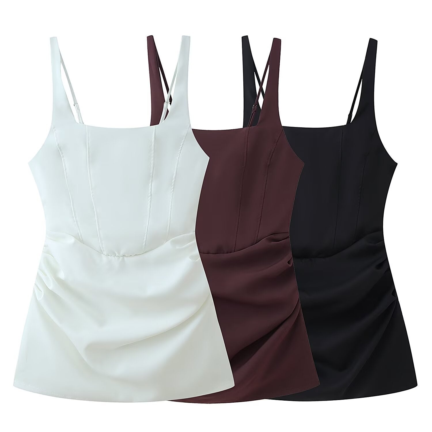 Graceful Creative Women's Fashion Three-color Suspender Dress