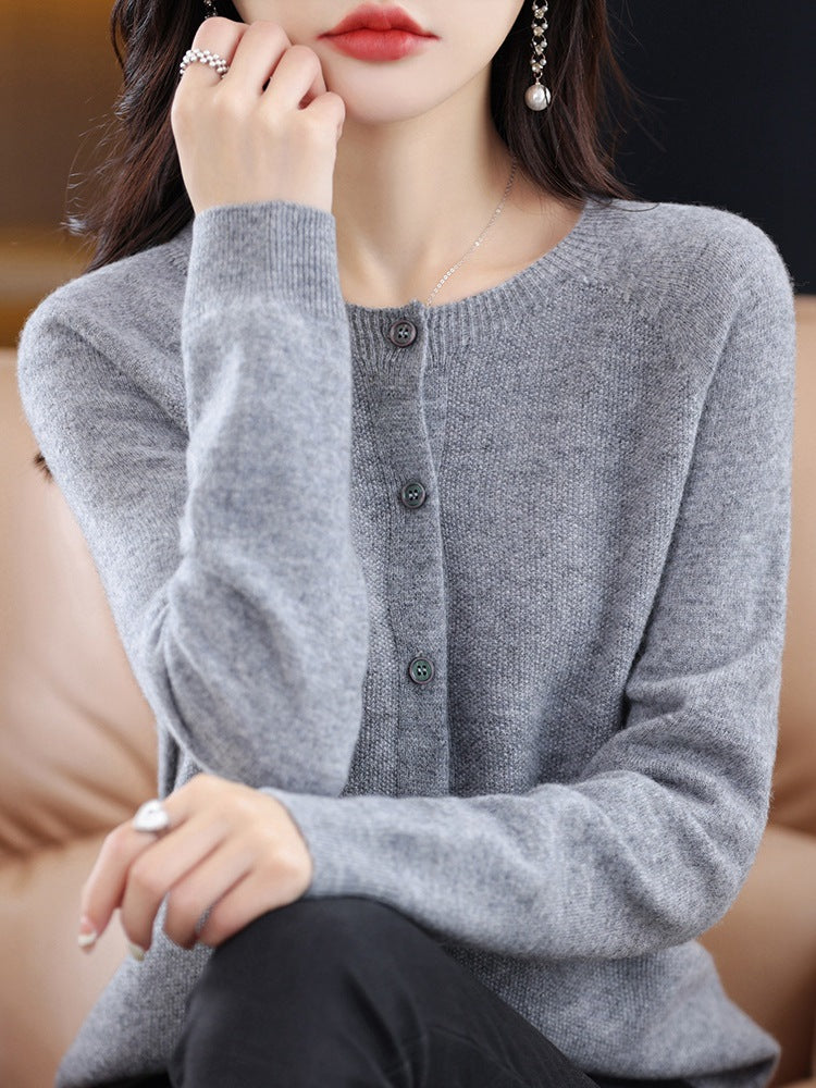 Women's Neck Knitted For Autumn Loose Long Sleeve Bottoming Women's Sweater