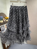 Slimming High Waist Print Super Dense Grid Skirts