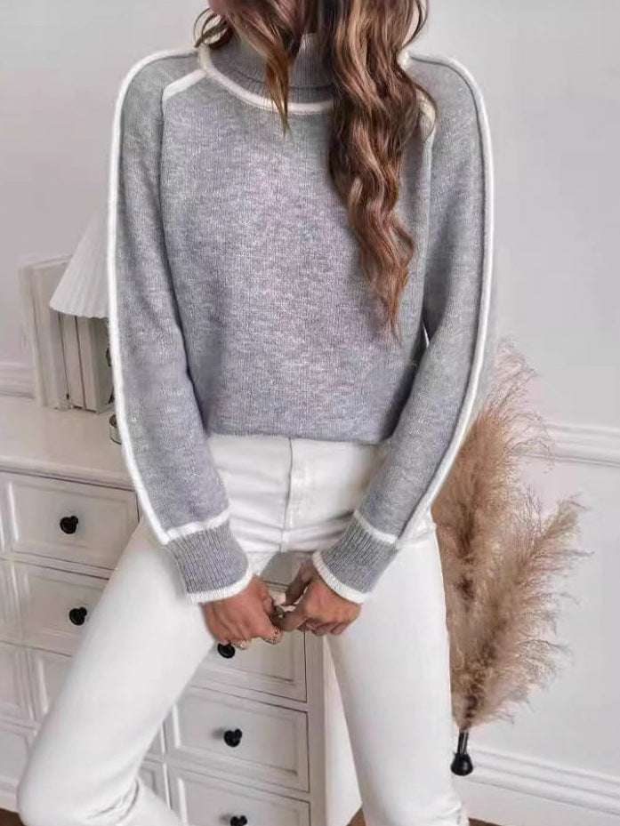 Women's Long-sleeved Pullover Turtleneck Solid Color Loose Women's Sweater
