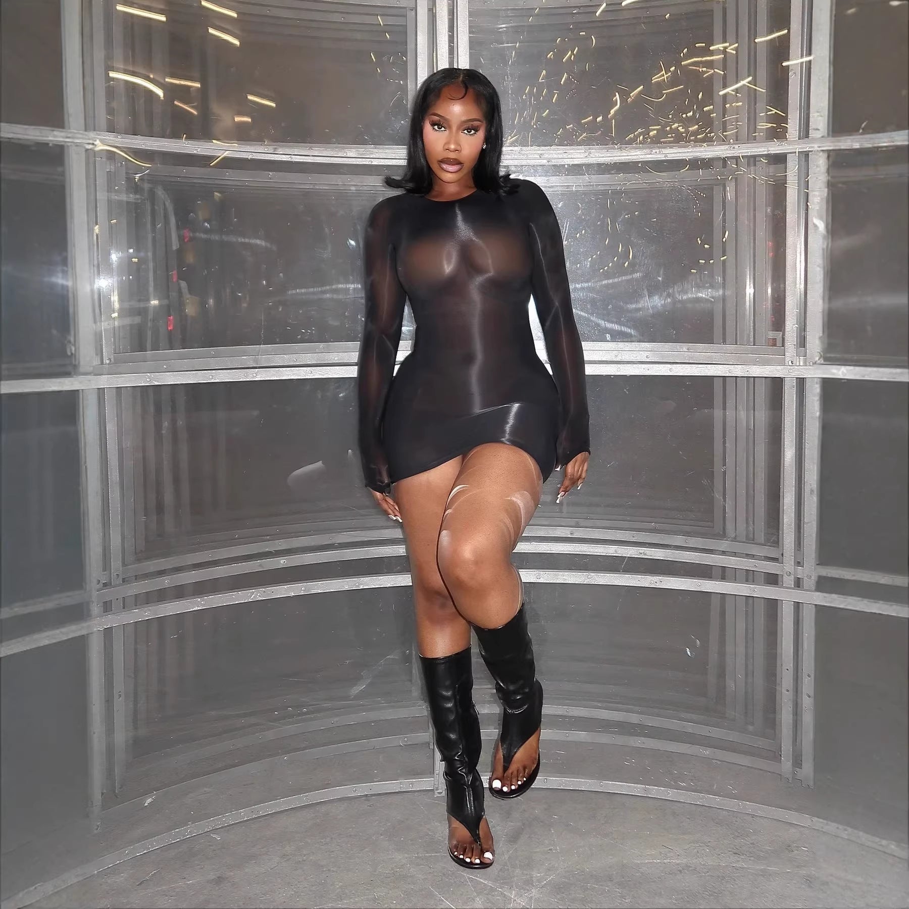 Women's Sexy Super Elastic Shiny Body Socks Dress