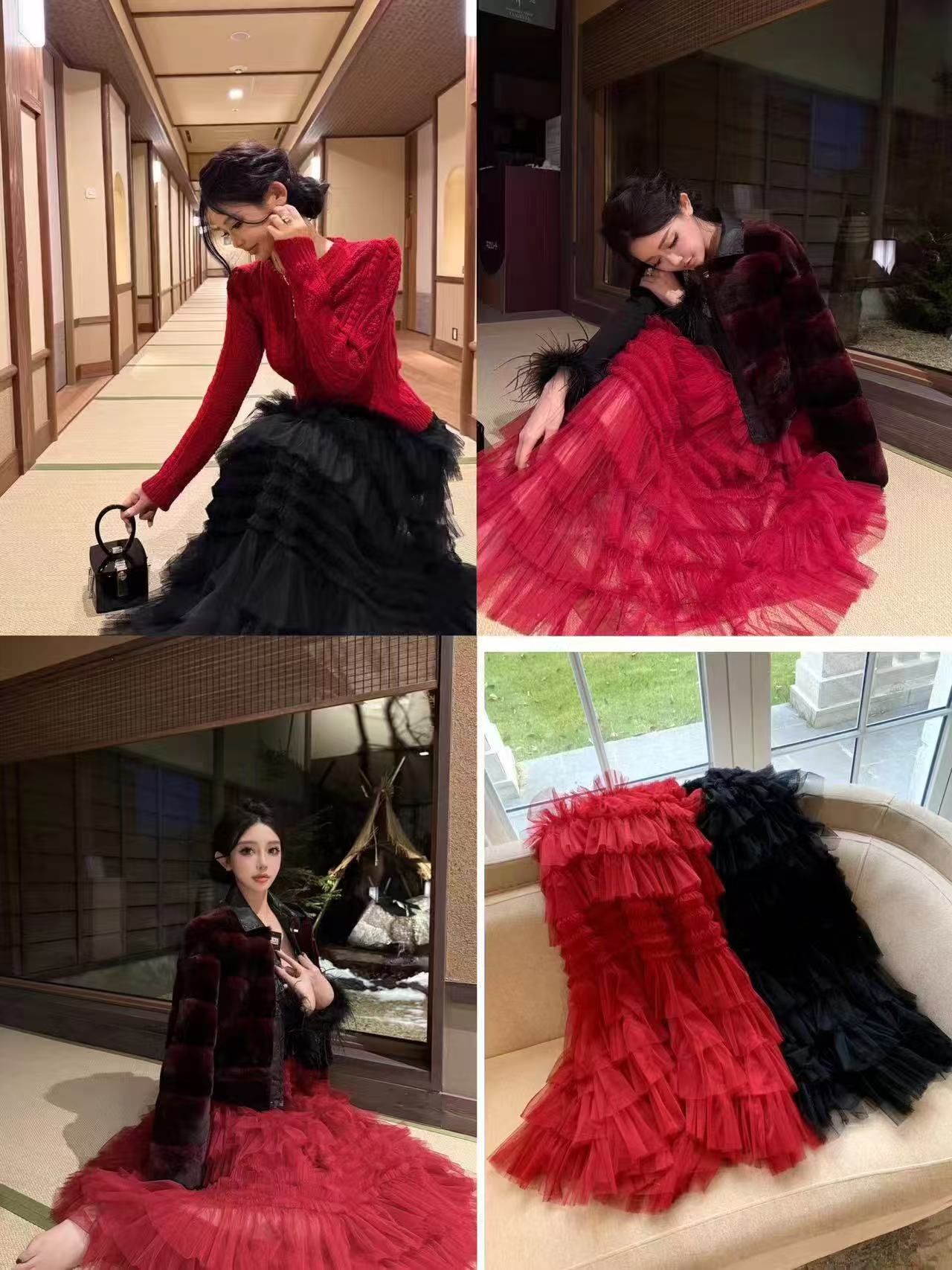 Elegant British A- Line Cake Dress Skirt