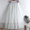 Charming Mesh Stitching Cake Dress Long Skirt