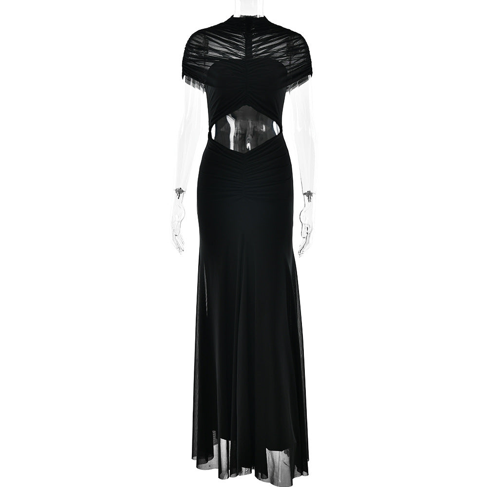 Women's Fashionable Pleated Sexy Cropped Hot Sheath Dress