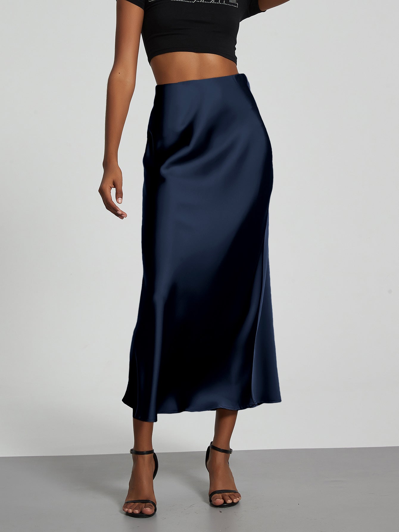 Classic Durable Slouchy Women's Elegant Satin Skirt