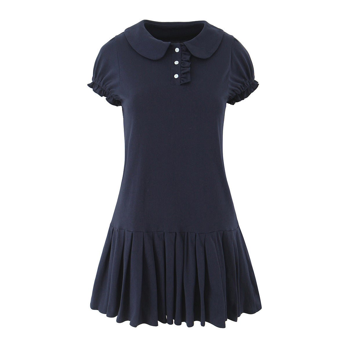 Women's Sweet Retro Doll Collar Fungus Knitted Pleated Mini Skirts