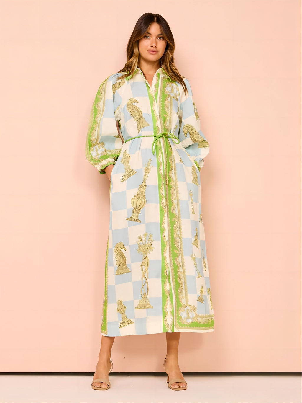 Personalized Casual Fashion Printed Long Shirt Dress