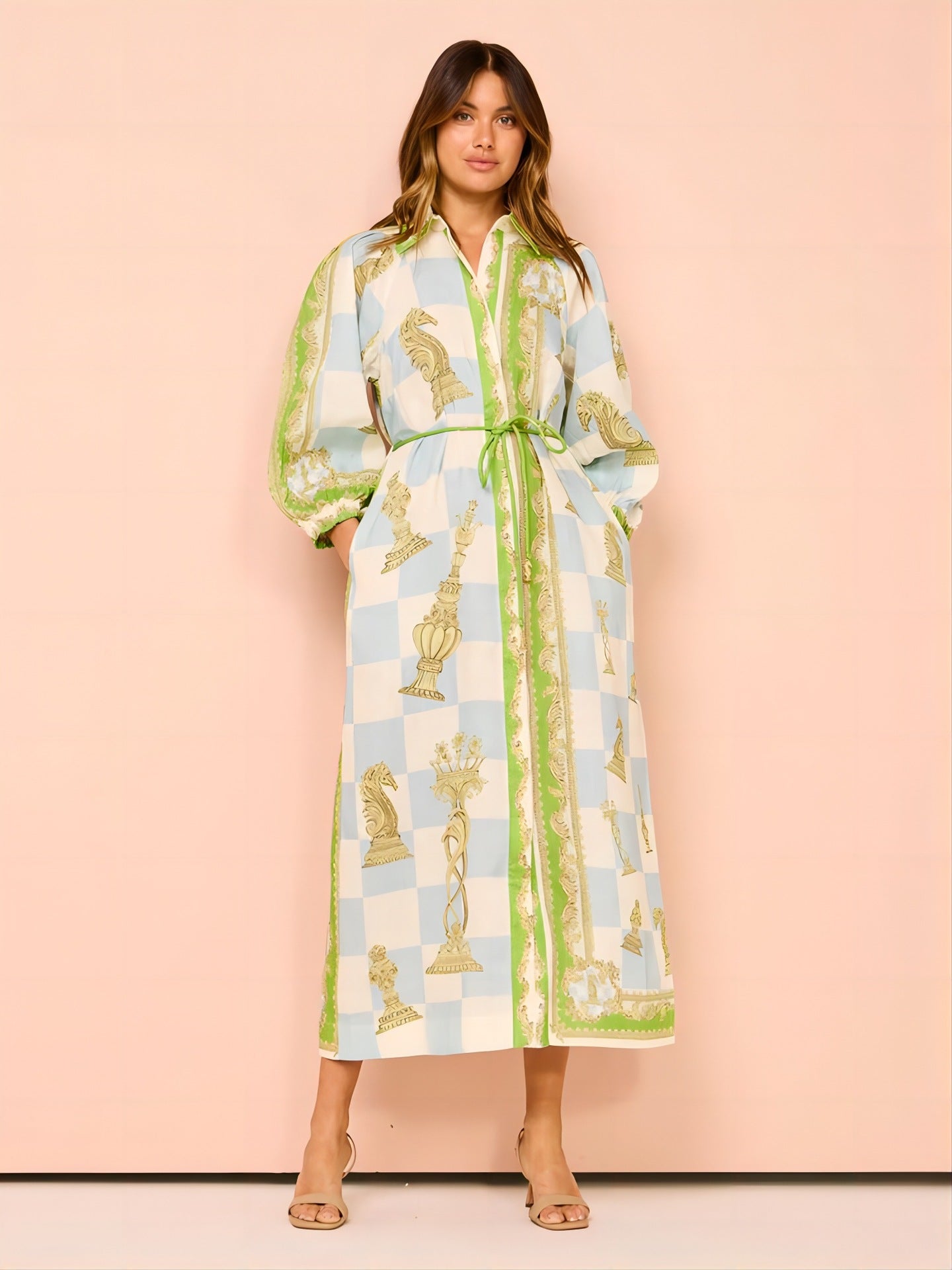 Personalized Casual Fashion Printed Long Shirt Dress