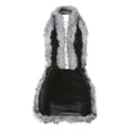 Sexy Street Hipster Leather Stitching Sleeveless Halter Dress