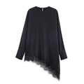Women's Winter Fashion Loose Temperament Solid Color Asymmetric Blouse