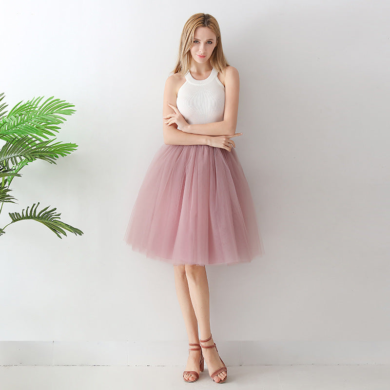 Women's High Waist Mesh Pettiskirt Adult Skirts