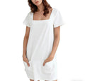 Women's Square Collar Sleeve Fashion Pocket Casual Shorts