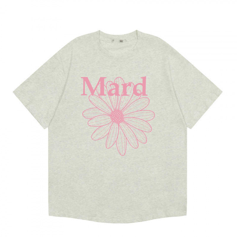 Sleeve Little Daisy Sausage Dog Printed Round Neck Pure Shorts