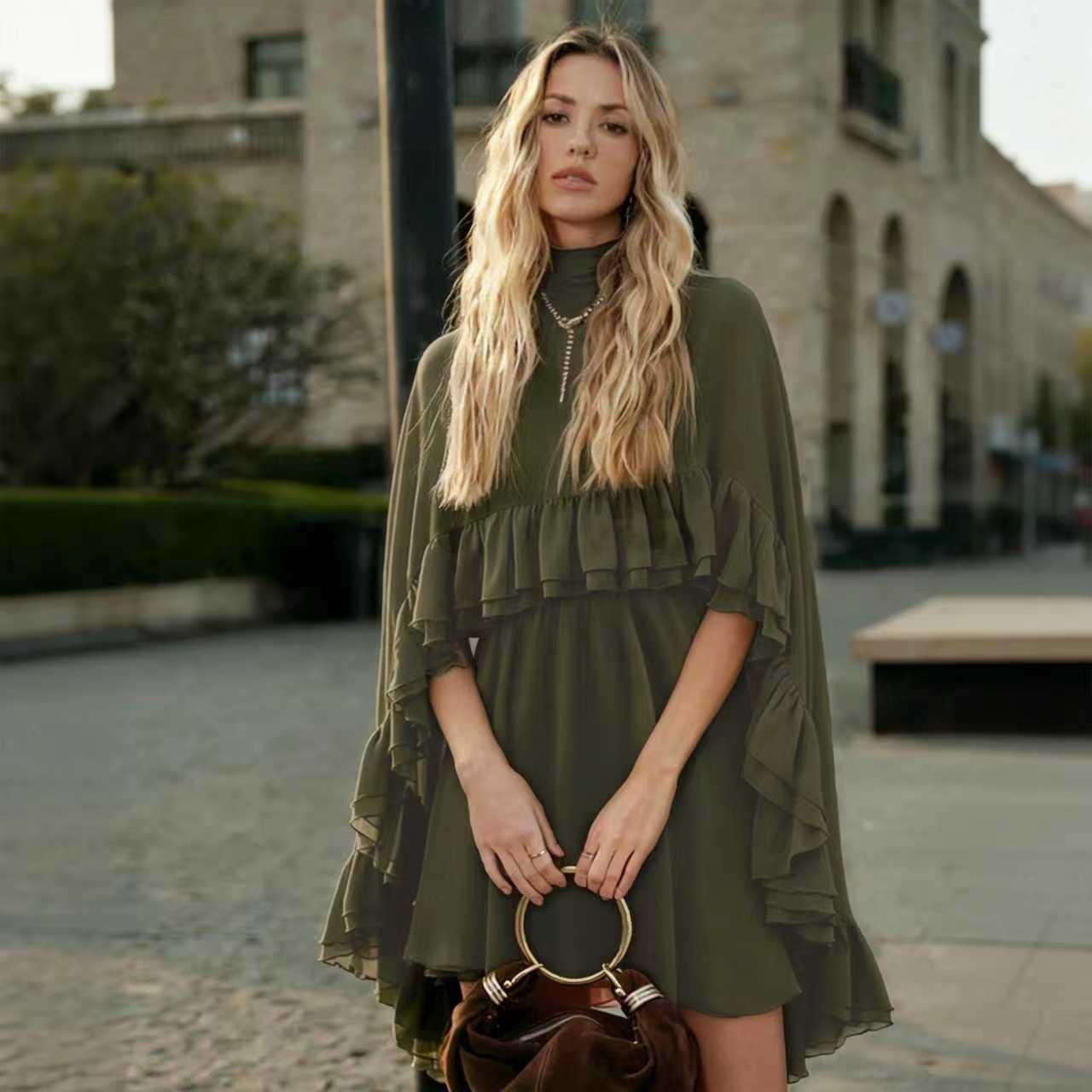 Elegant Chiffon Fashion Inner Match Strap Dress