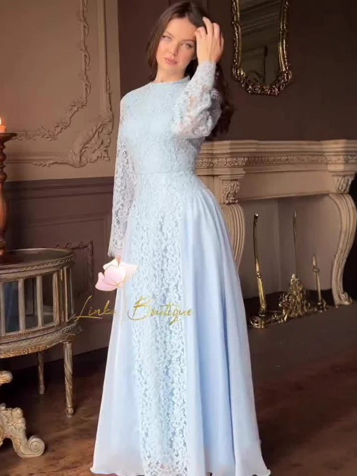 Women's Summer Elegant Retro Long Sleeve Soft Dress