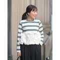 New Cool Women's Striped Long-sleeved Stitching Women's T-shirt