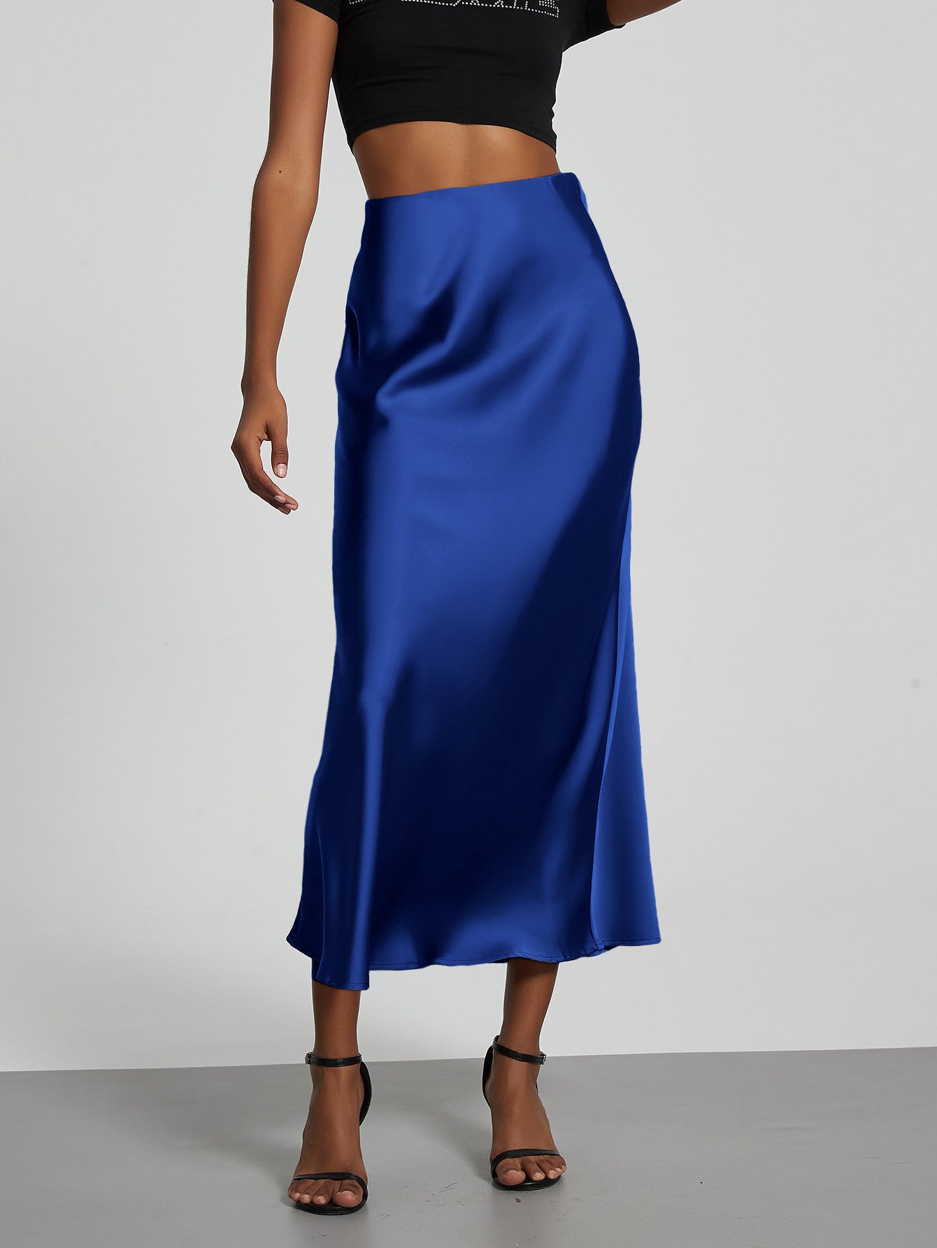 Classic Durable Slouchy Women's Elegant Satin Skirt