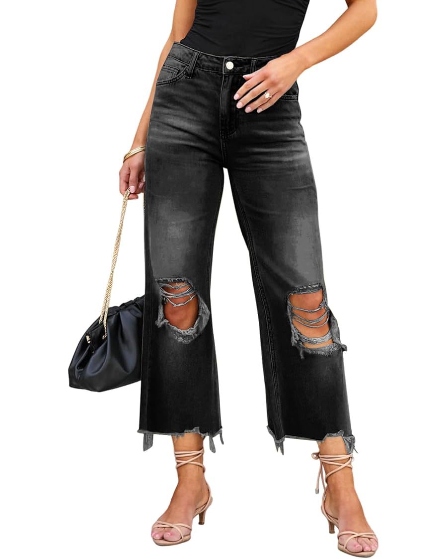 Women's High Quality Ripped Straight Loose Jeans